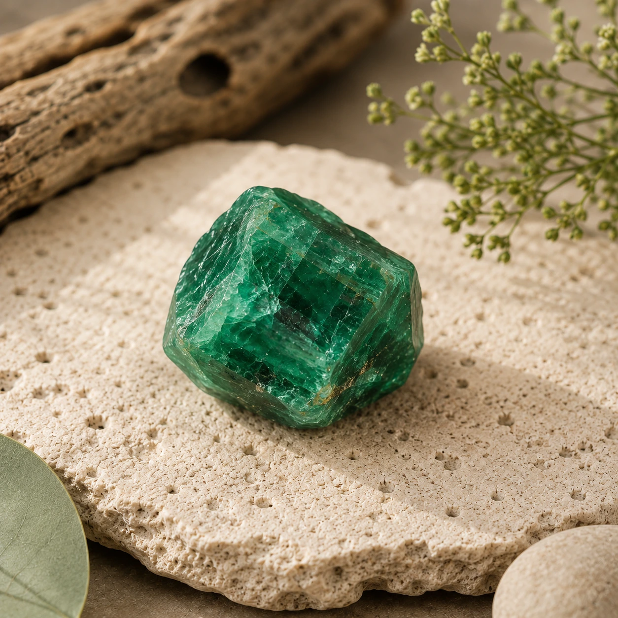 Émeraude naturelle verte – bienfaits de l'émeraude, amour, sagesse et harmonie du cœur