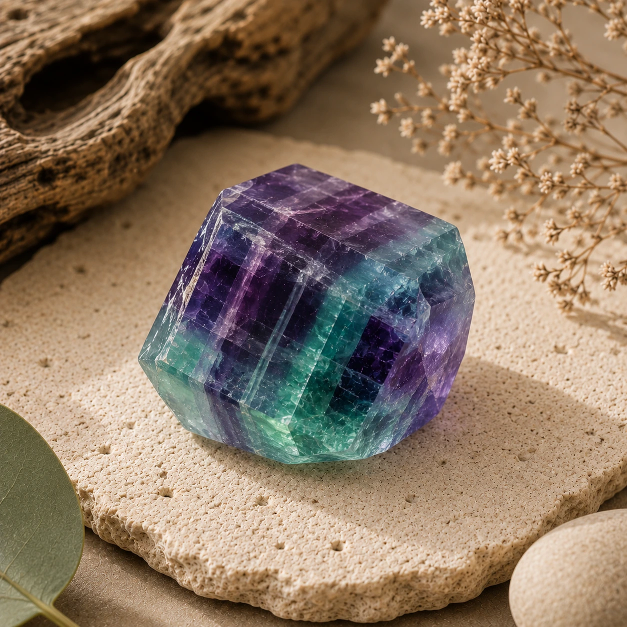 Fluorite naturelle multicolore – bienfaits de la fluorite, concentration, protection et clarté mentale
