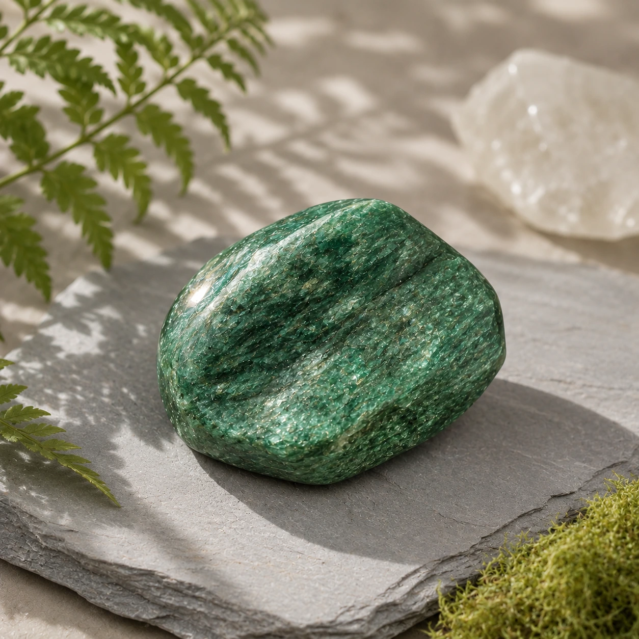 Fuchsite naturelle verte – bienfaits de la fuchsite, vitalité, guérison émotionnelle et confiance en soi