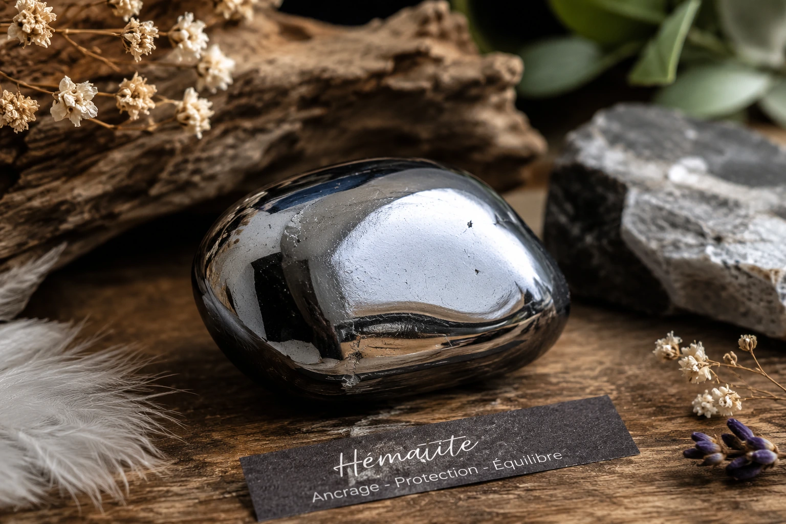 Hématite pierre naturelle gris métallique – propriétés et symbolique