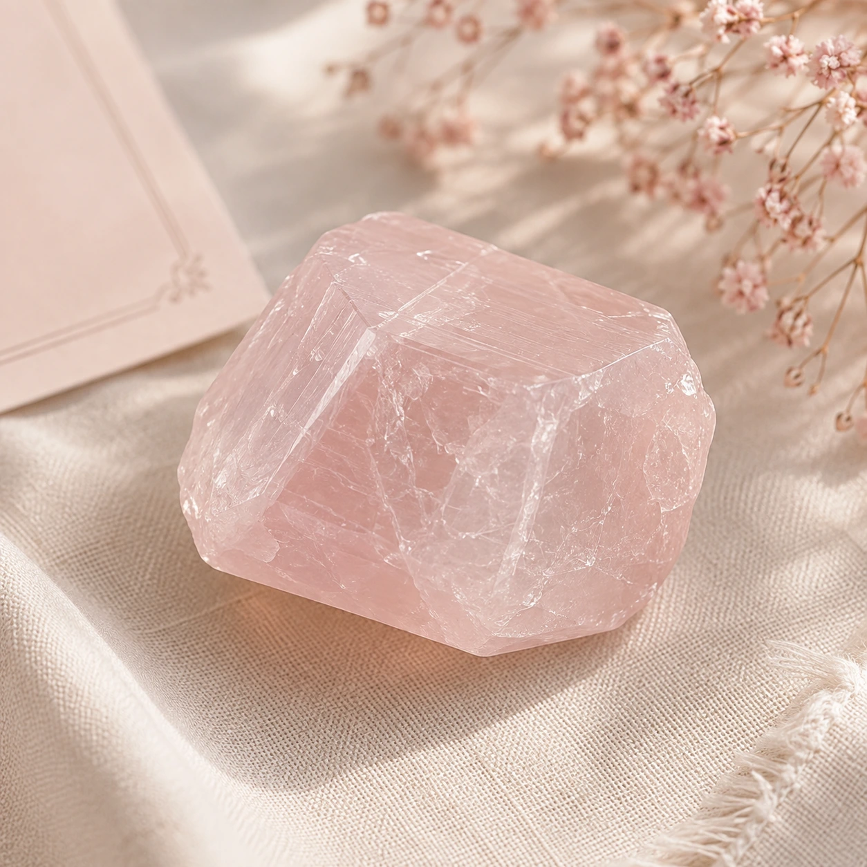 Pierre manganocalcite naturelle – couleur rose et aspect