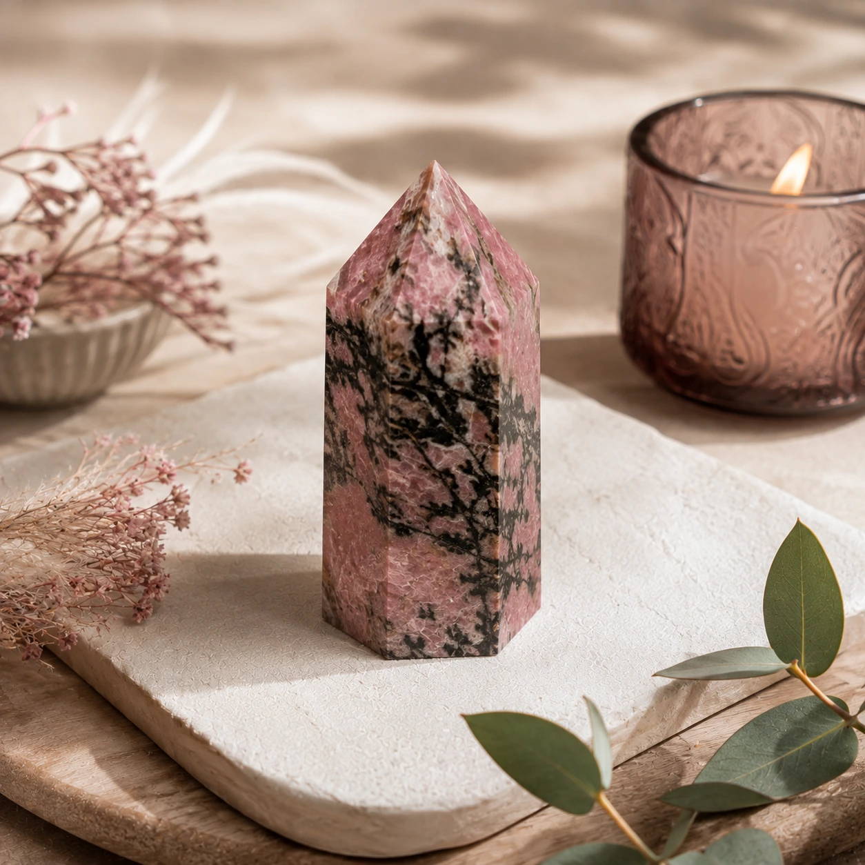 RHODONITE - GUIDE Rhodonite naturelle rose et noire, pierre fine aux motifs caractéristiques