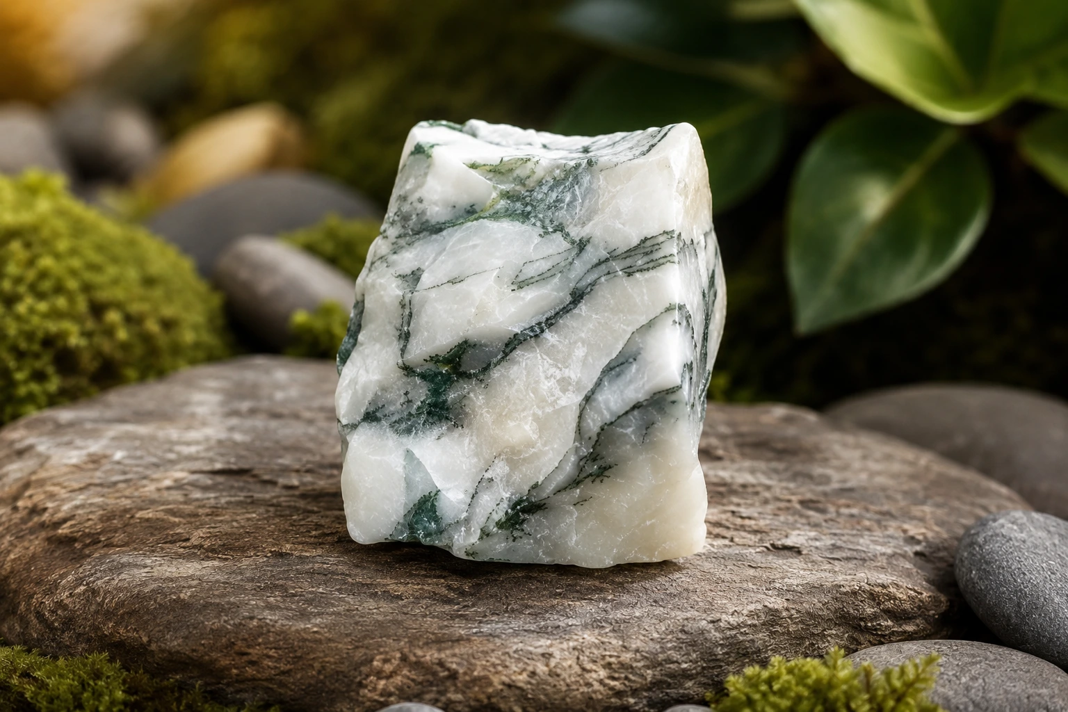 Pierre Agate Arbre naturelle aux inclusions dendritiques